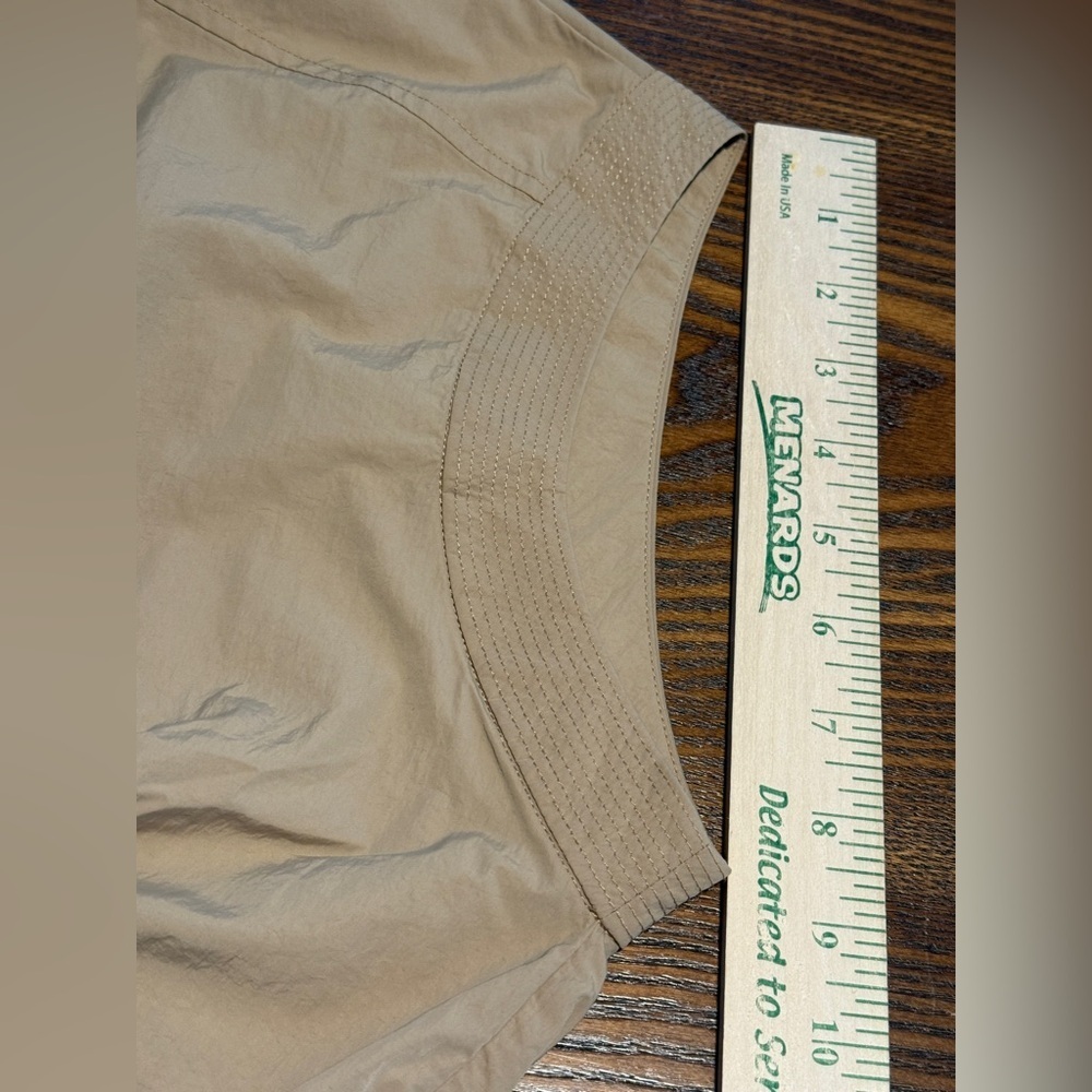 By‎ Anthropologie Women's Short-Sleeve Drawstring Popover Top women’s S beige - Picture 8 of 16